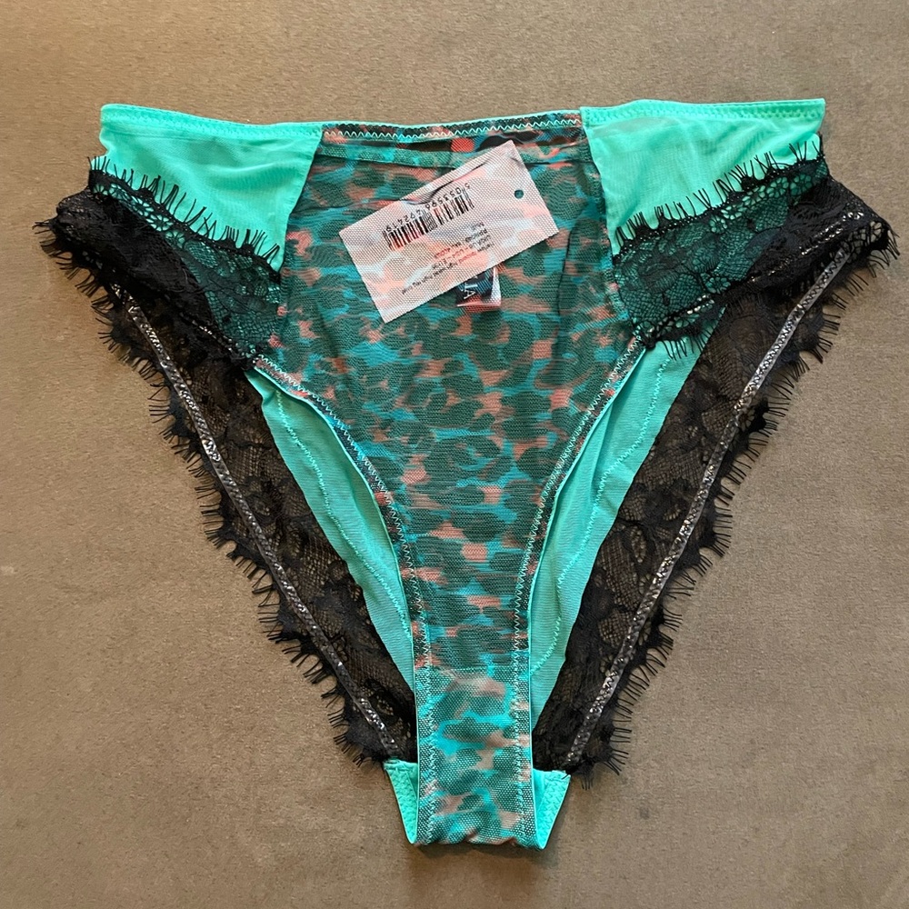 NWT Teal/Mint Green Animal Print Lace Lingerie Set - Picture 9 of 9